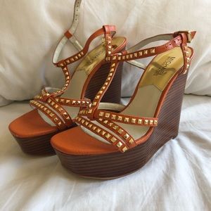MICHAEL Michael Kors Leather Wedge Sandals